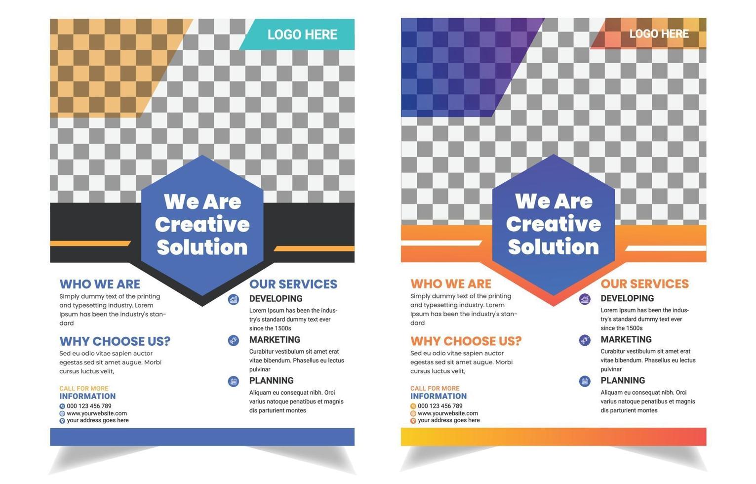 Corporate flyer, poster, brochure template. vector
