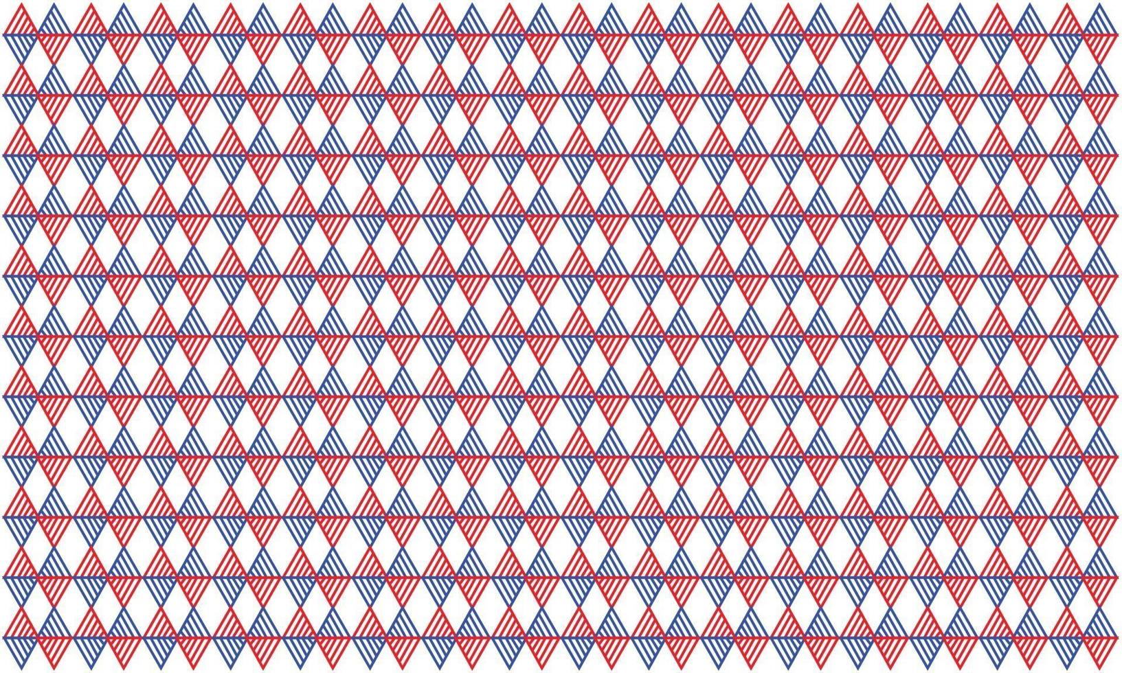 Seamless pattern combining four blue and orange triangle strokes vector