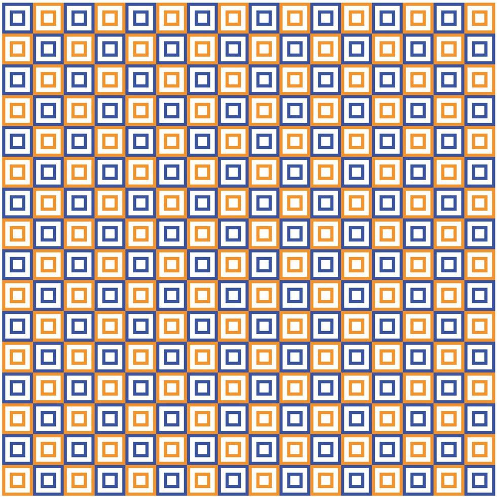 seamless pattern double layer square shape orange and blue color vector