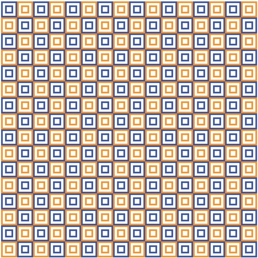 seamless pattern double layer square shape orange and blue color vector