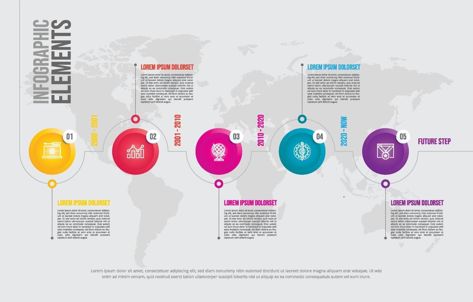 plantilla de maqueta de datos visuales de infografía de línea de tiempo vector