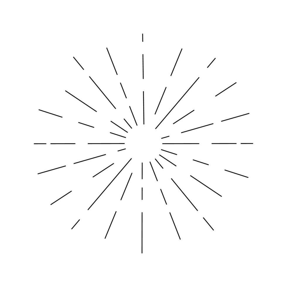 Sun burst, star burst sunshine. Design Element Fireworks Black Rays. vector