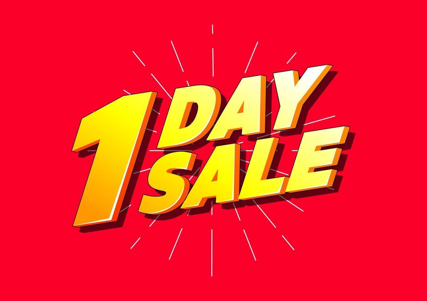 One day Sale. Special offer price banner. vector