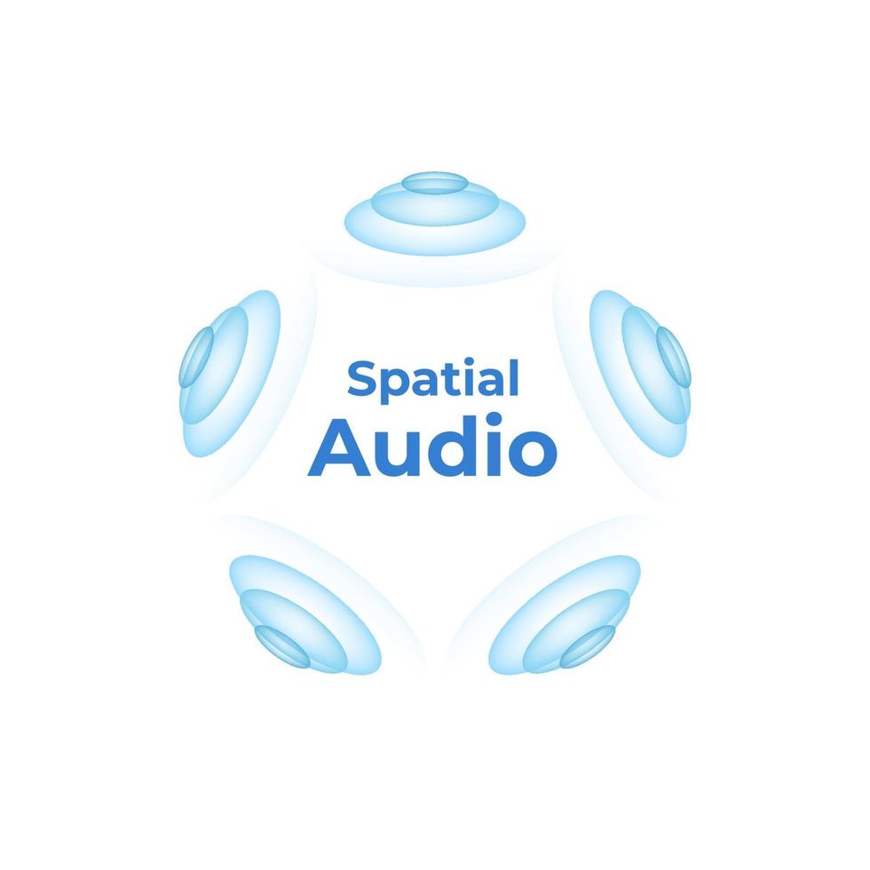 Spatial audio symbol. Spatial audio with dynamic head tracking. vector