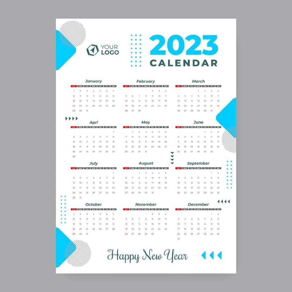 2023 Calendar template vector