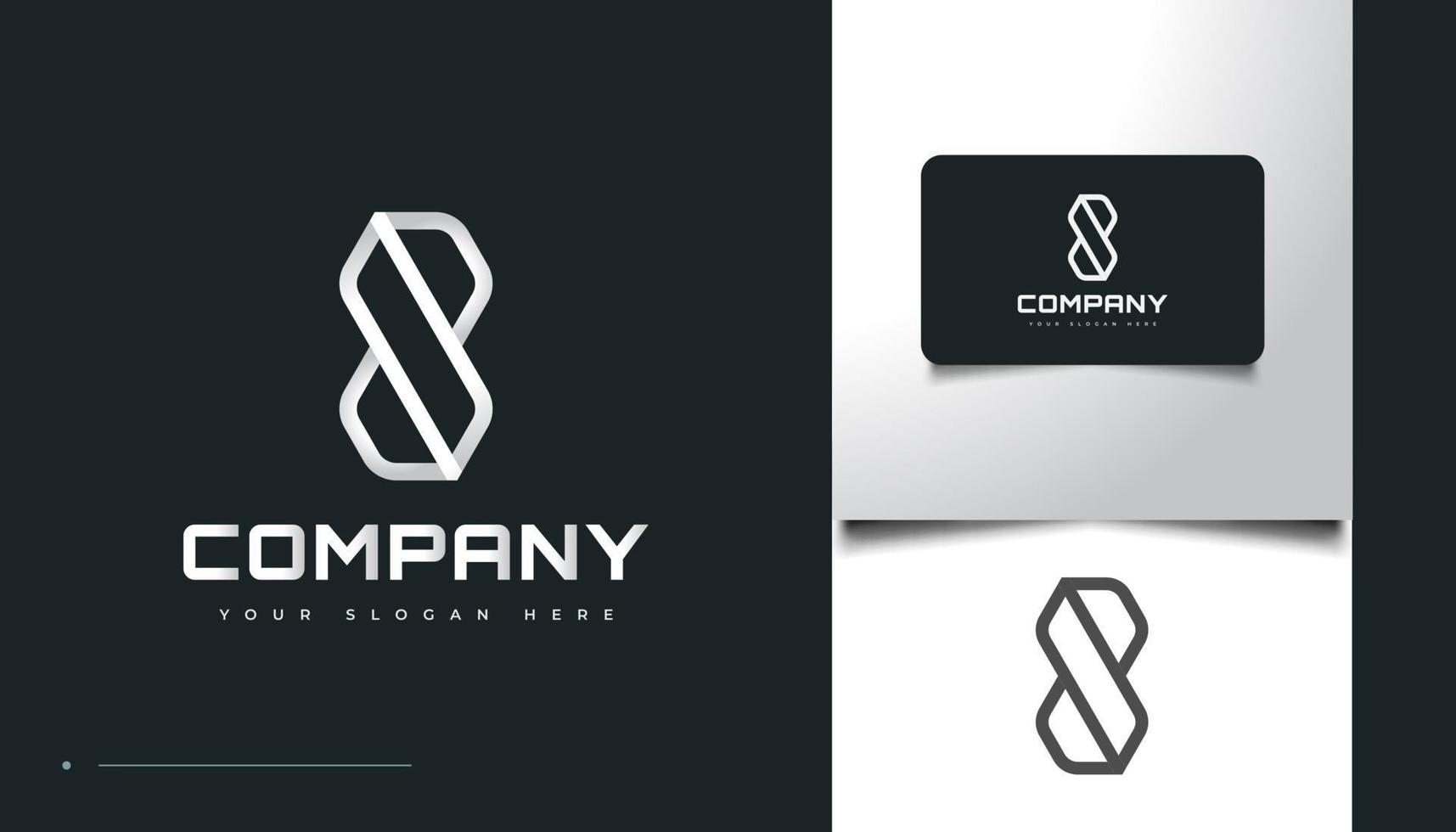 Number Eight Logo Design with Abstract and Geometric Concept vector