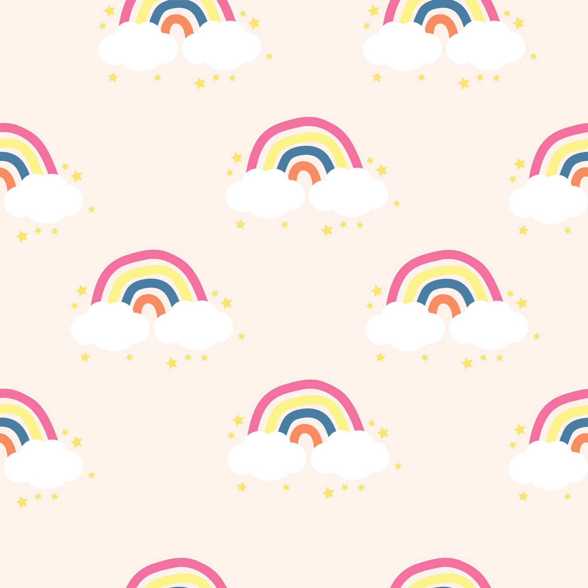 Cute doodle rainbow seamless pattern 3321436 Vector Art at Vecteezy