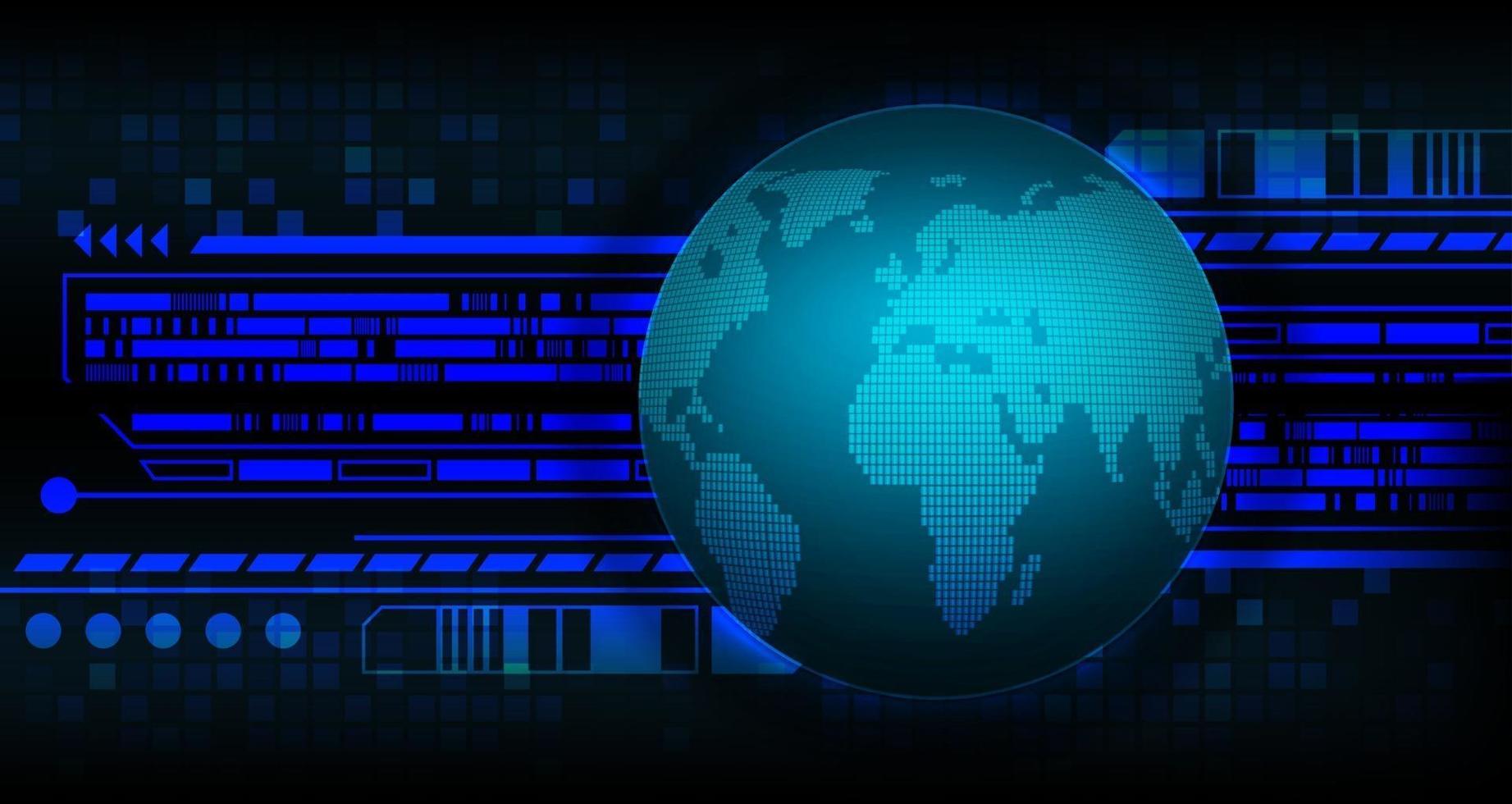 world binary circuit board future technology, blue hud cyber security vector