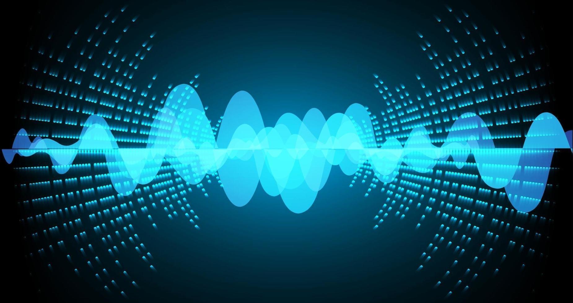 Sound waves oscillating dark light vector
