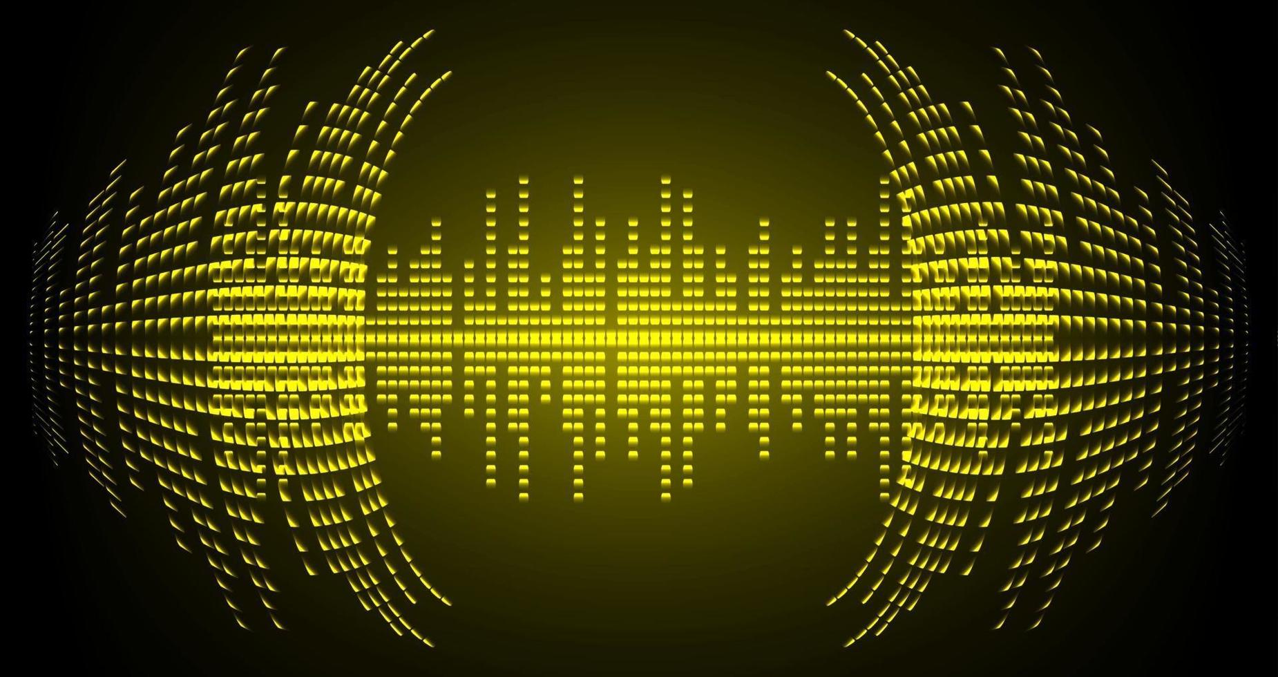 Sound waves oscillating dark light vector