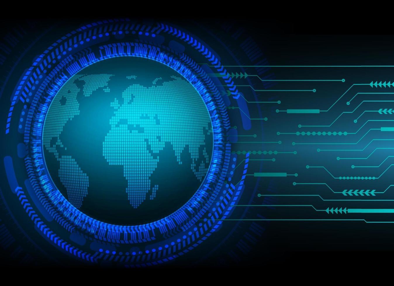 world binary circuit board future technology, blue hud cyber security vector