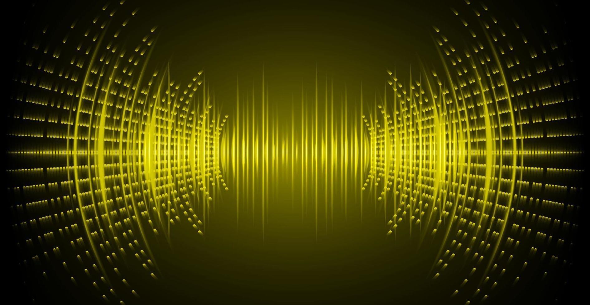 Sound waves oscillating dark light vector