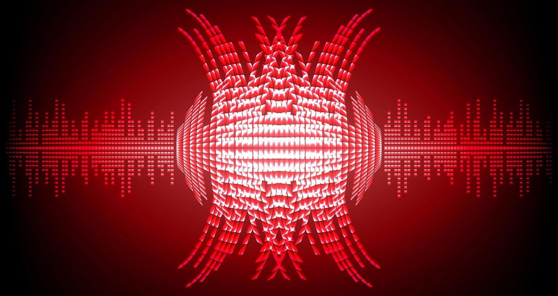 Sound waves oscillating dark light vector