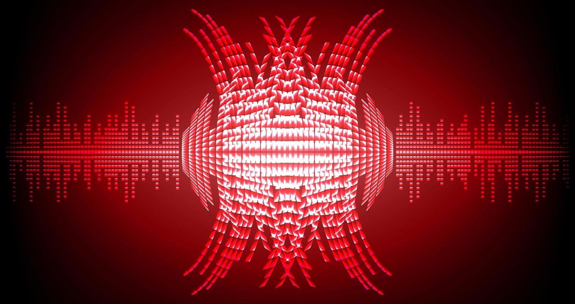 Sound waves oscillating dark light vector