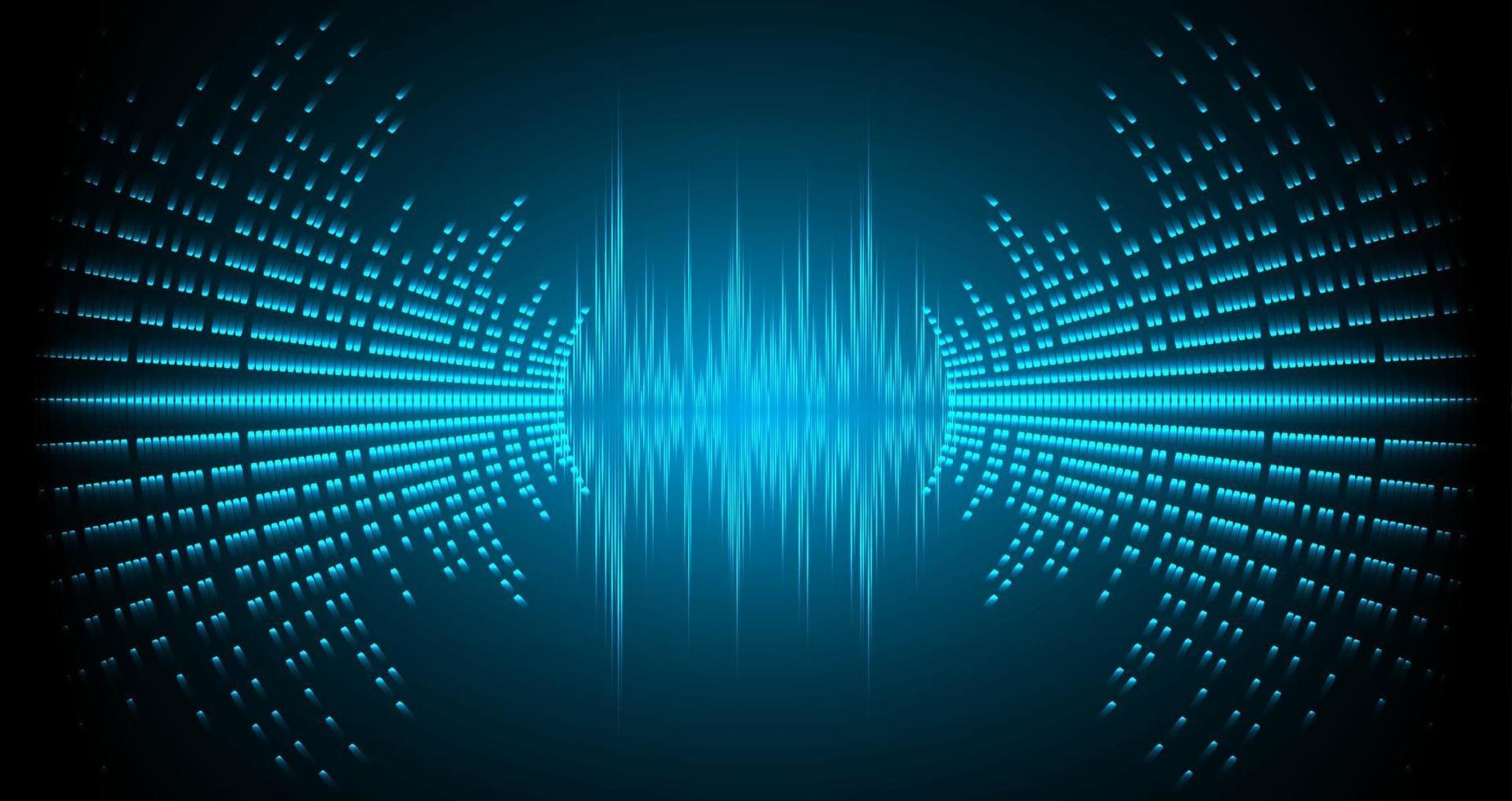 Sound waves oscillating dark light vector
