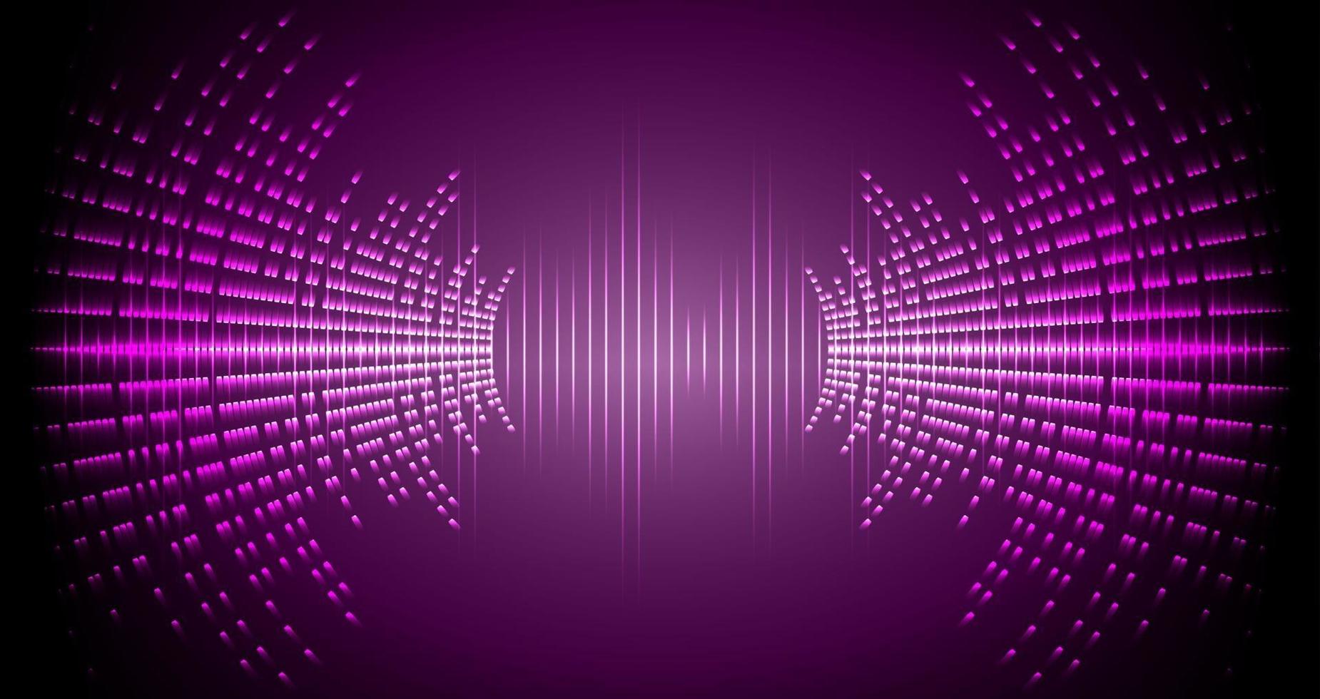 Sound waves oscillating dark light vector