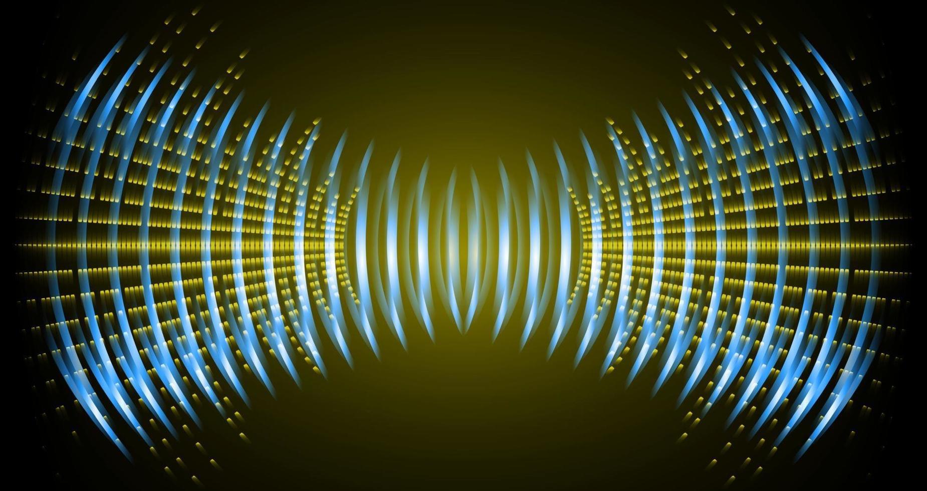 Sound waves oscillating dark light vector