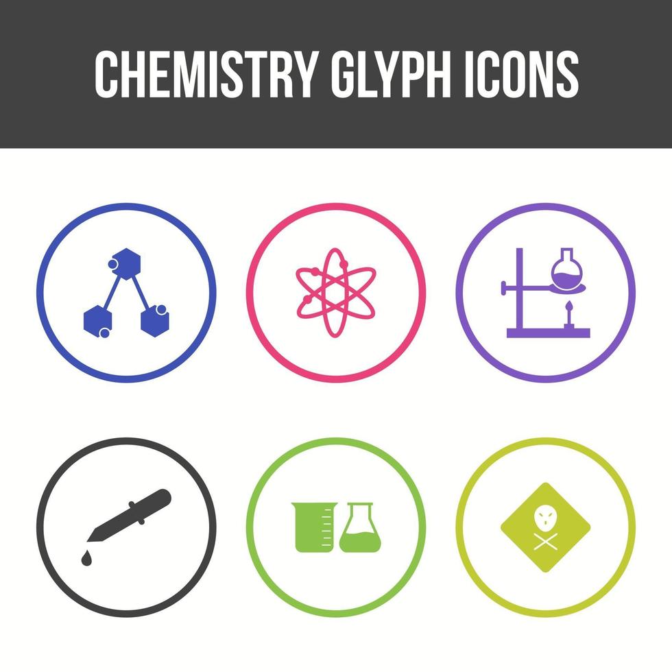 Unique Chemistry Glyph Vector Icon Set