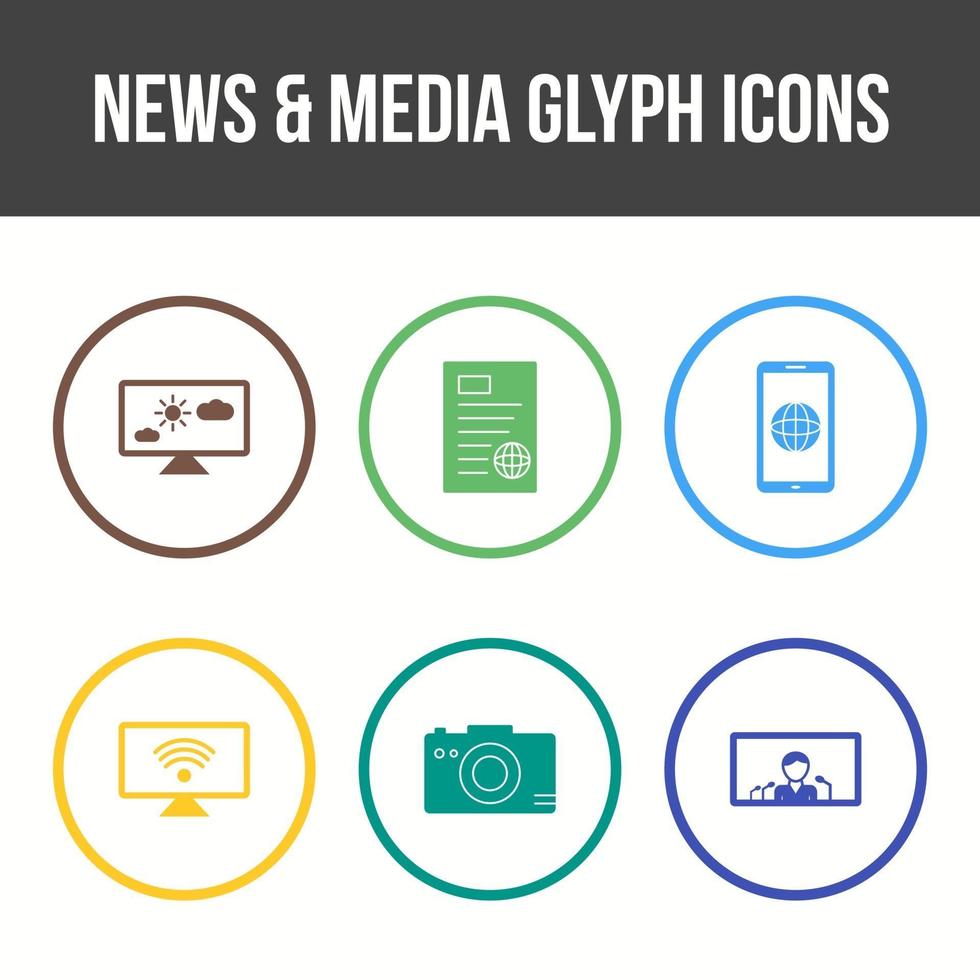 Unique News and Media Vector Icon Set