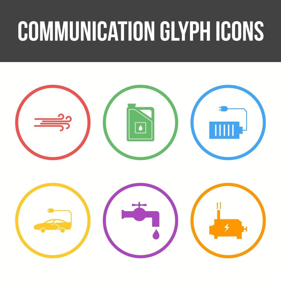 Unique Communication Glyph Vector Icon Set