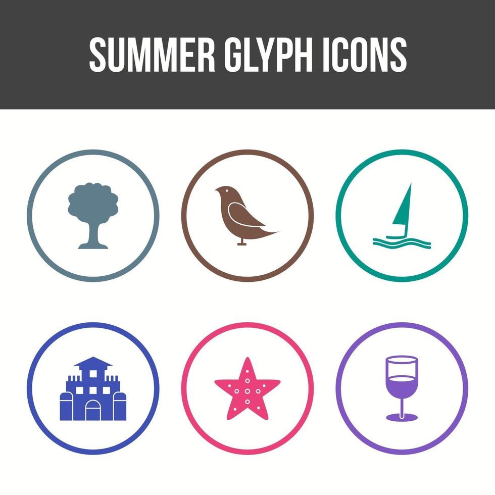 Unique Summer Glyph Vector Icon Set