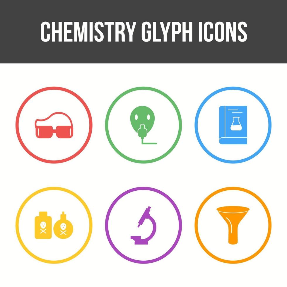 Unique Chemistry Glyph Vector Icon Set