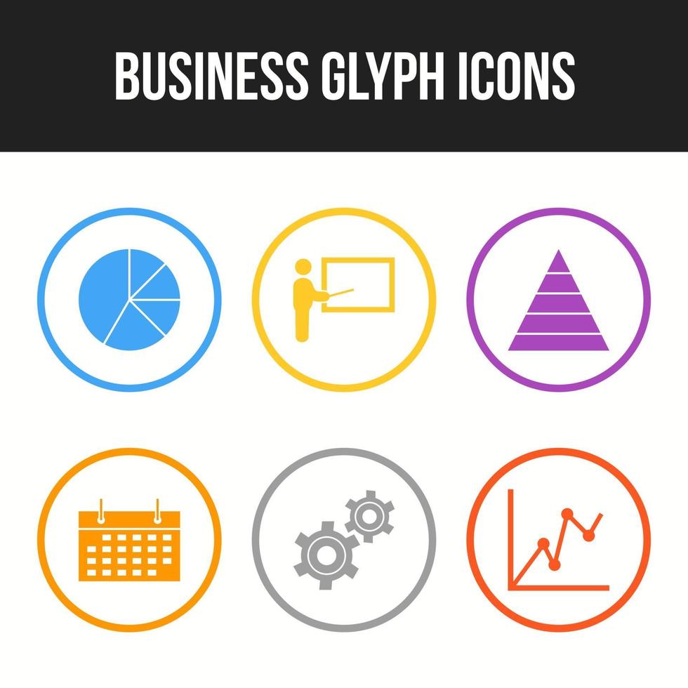6 Glyph Unique Business vector icon set