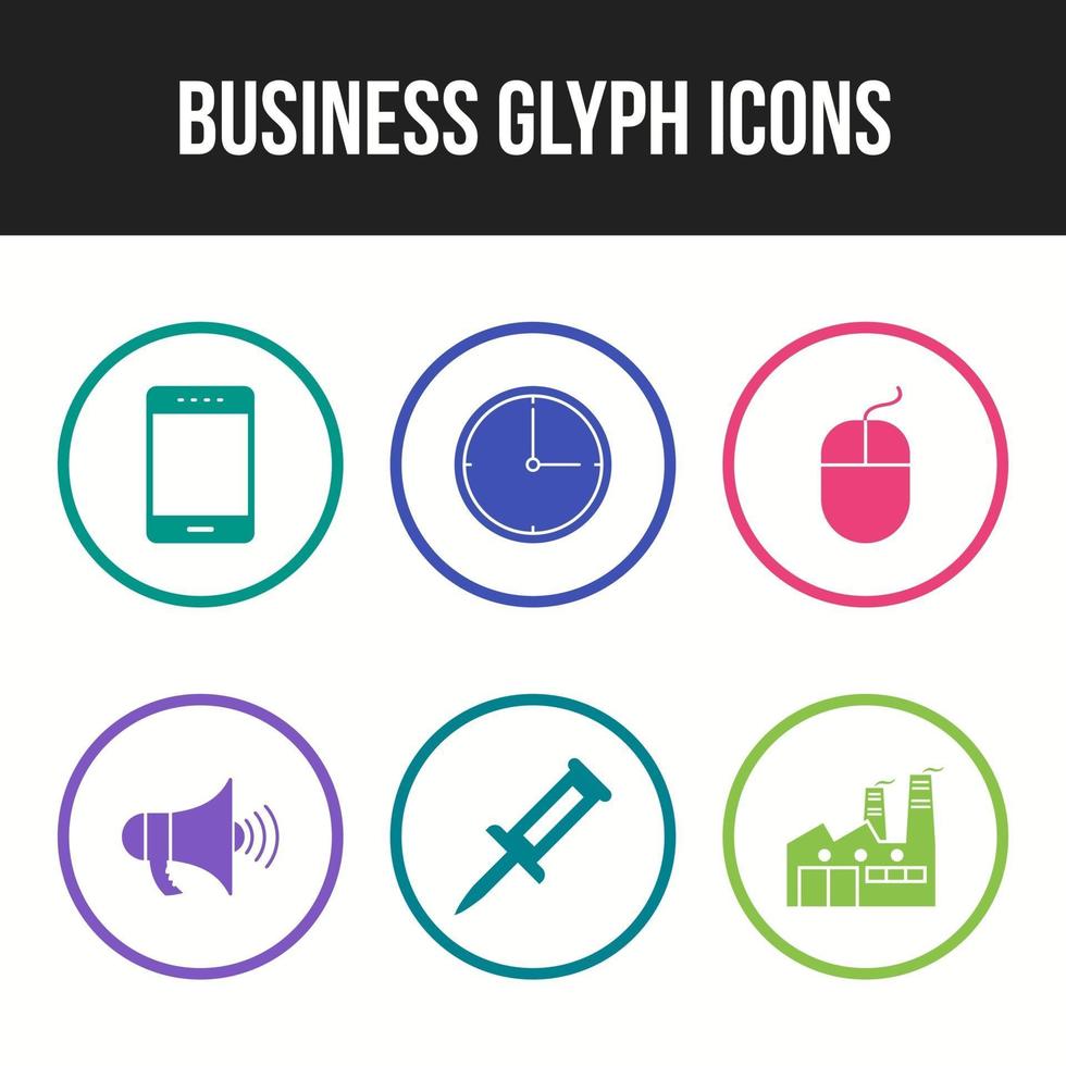 6 Unique vector icons in oe set