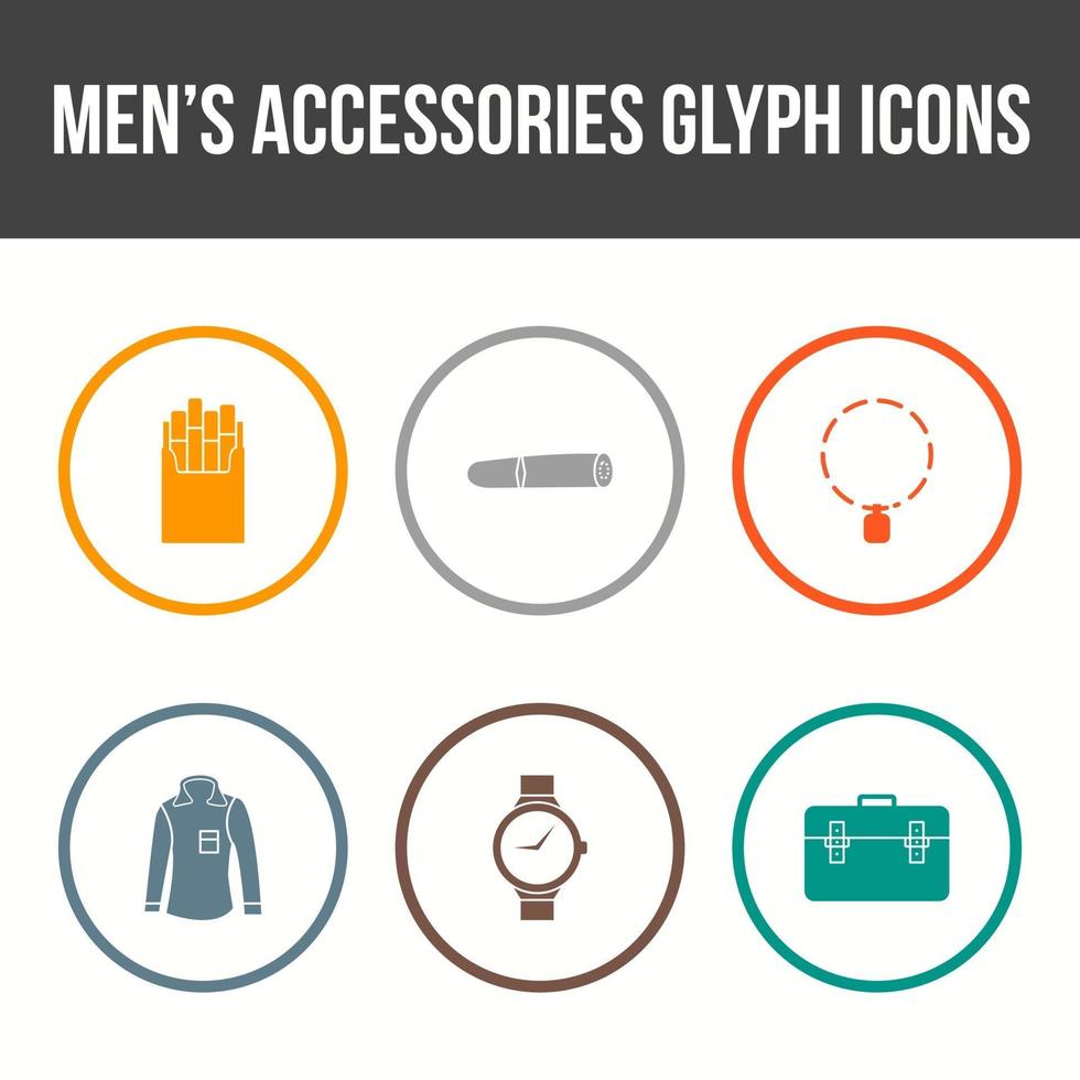 Men's Accessories Vector Icon Set