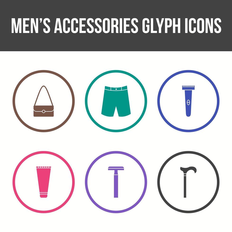 Men's Accessories Vector Icon Set