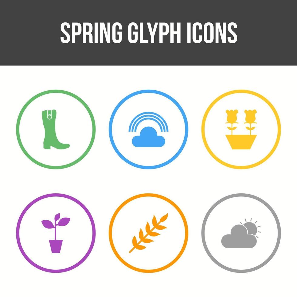 Unique Spring Vector Icon Set