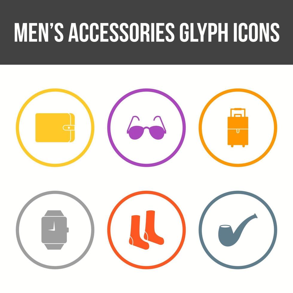 Men's Accessories Vector Icon Set