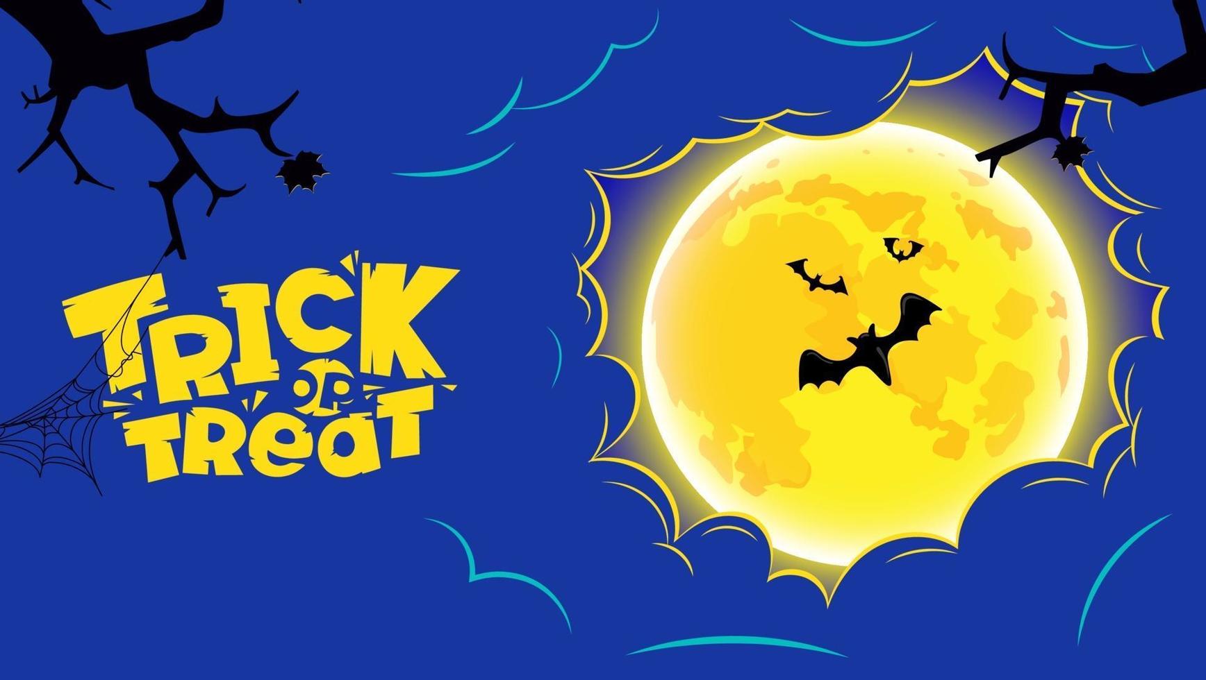 Trick or treat. Halloween party vector banner template