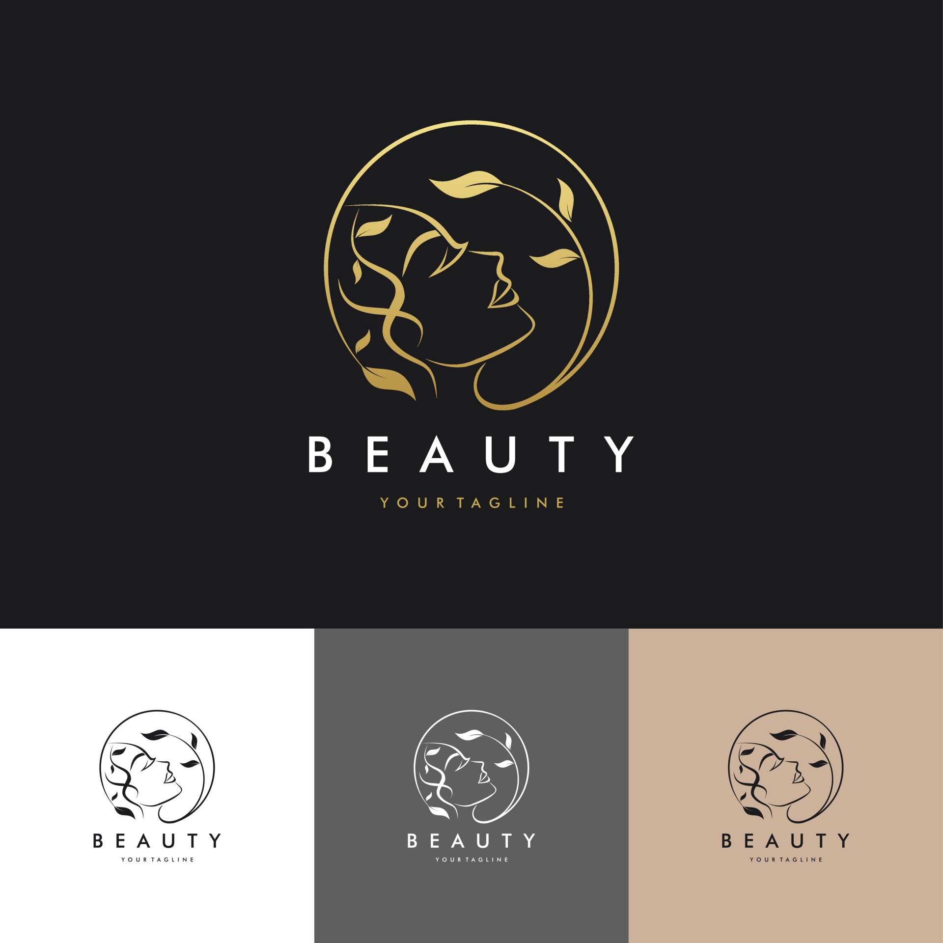 Luxury Hair Beauty Salon Logo Set Illustration Vector Graphic Design Luxury Hair Beauty Salon Logo Set Illustration Vector Graphic Design