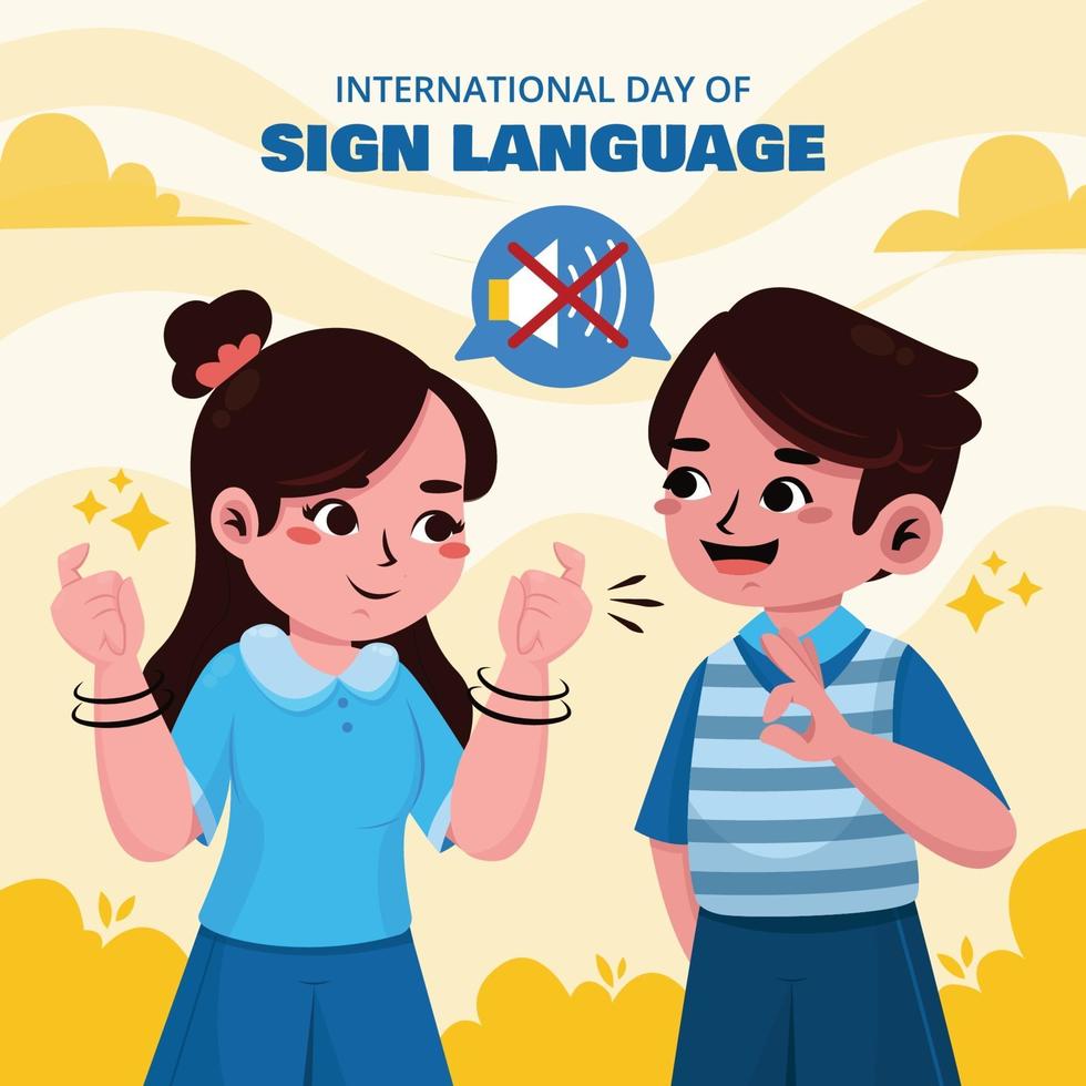 Couple Discuss using Sign Language vector