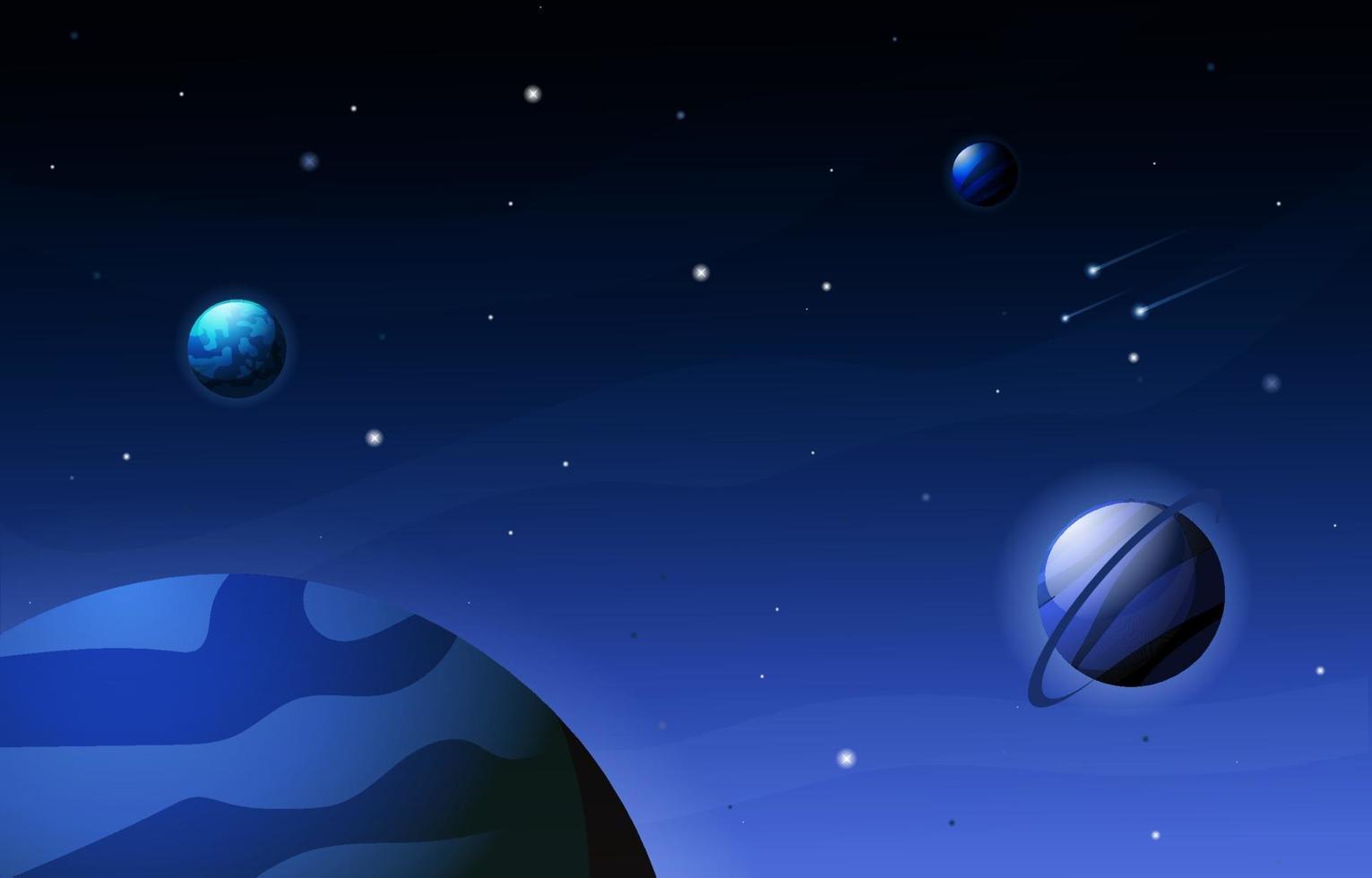 planeta estrella cielo espacio exterior universo exploración ilustración vector