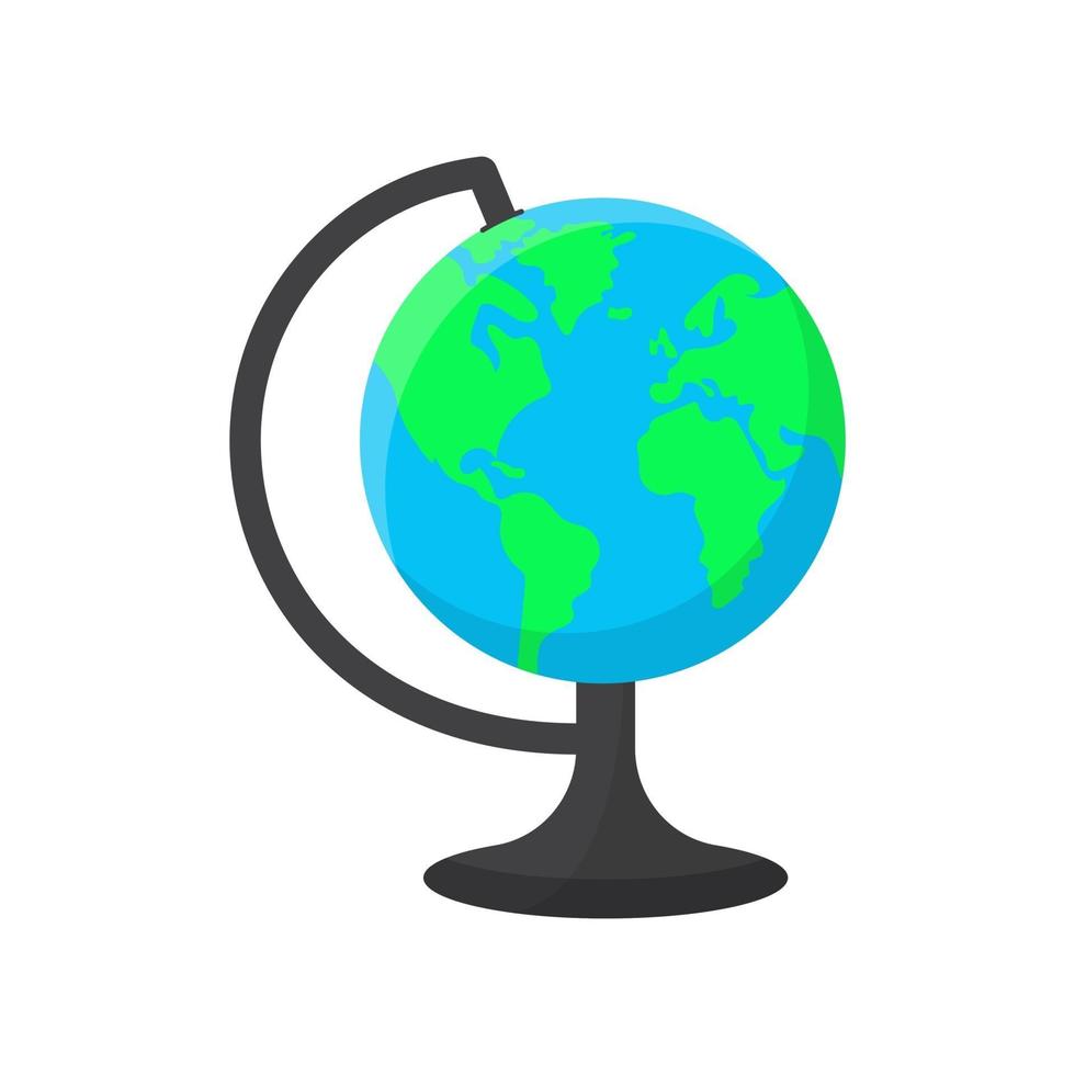 World globe on a stand. School globe. vector