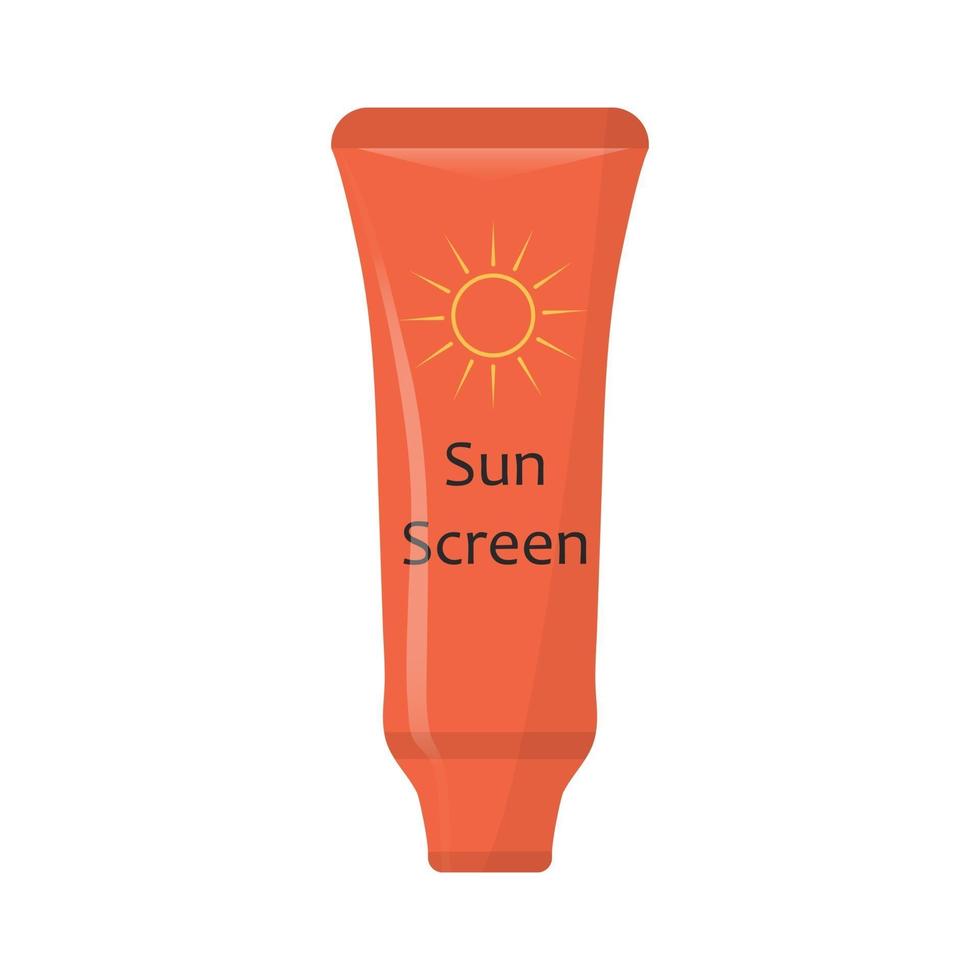 Sunscreen cream in tube symbol. vector