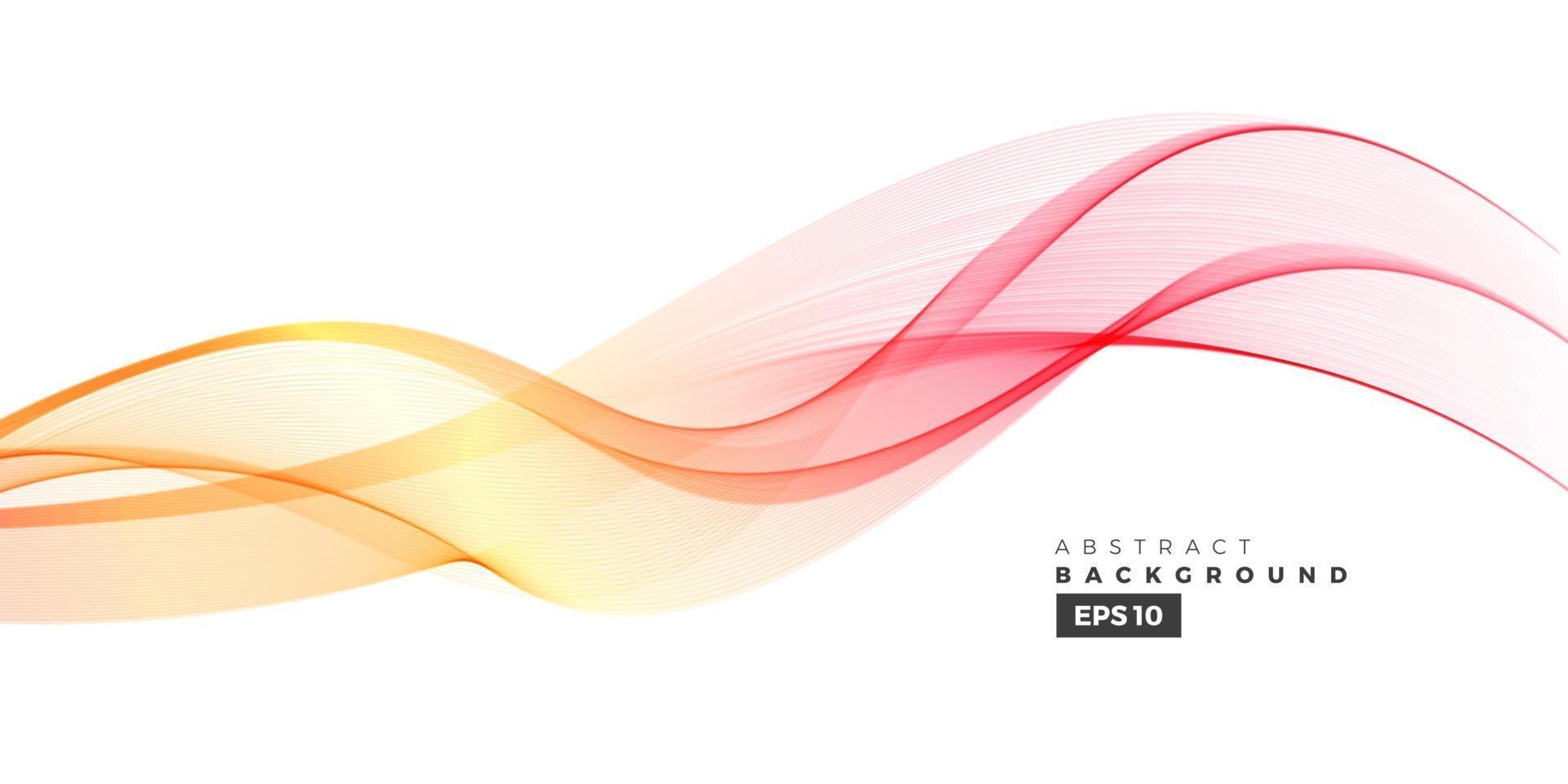 Abstract red and yellow line wave vector background.