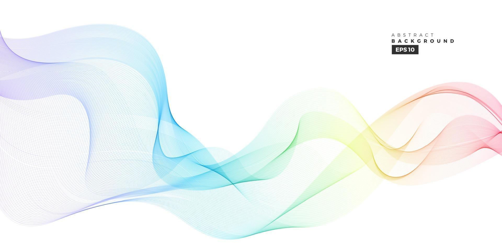 colorful vector line wave background.