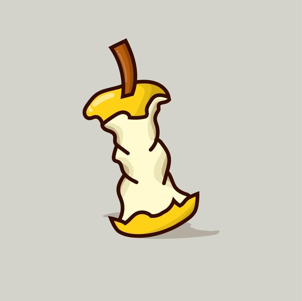 Yellow apple isolated vector illustration with shadow on gray