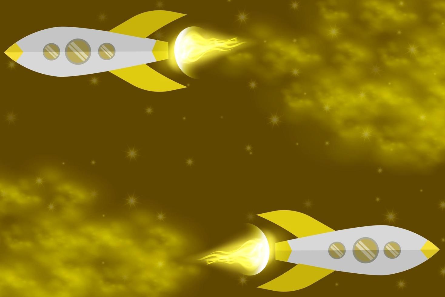 Halftone space galaxy background with yellow and brown gradient vector
