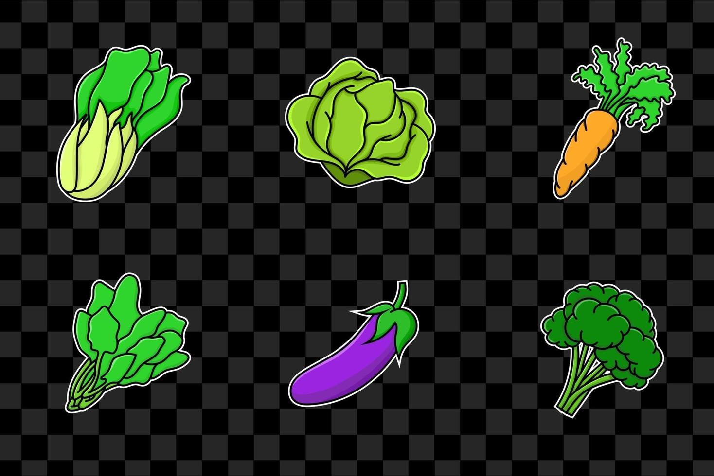 Conjunto de diseño de elemento de vector de ilustración aislada de verduras