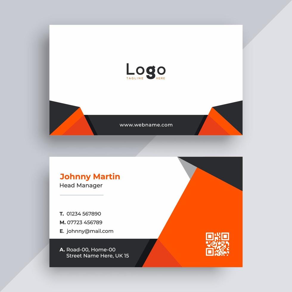 Business card design with orange shapes vector