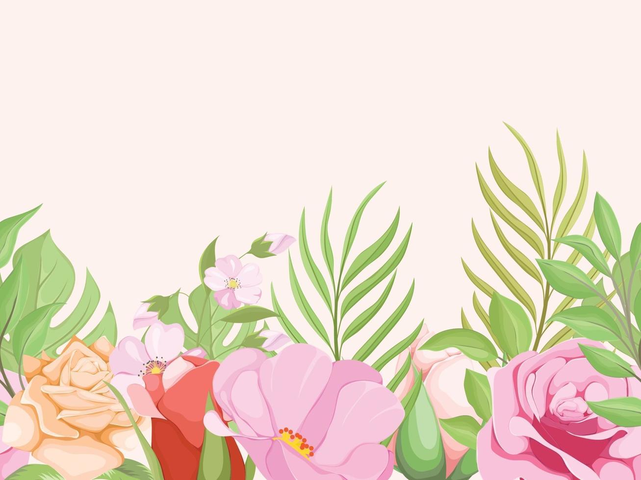 Hermoso diseño de patrones sin fisuras con vector floral