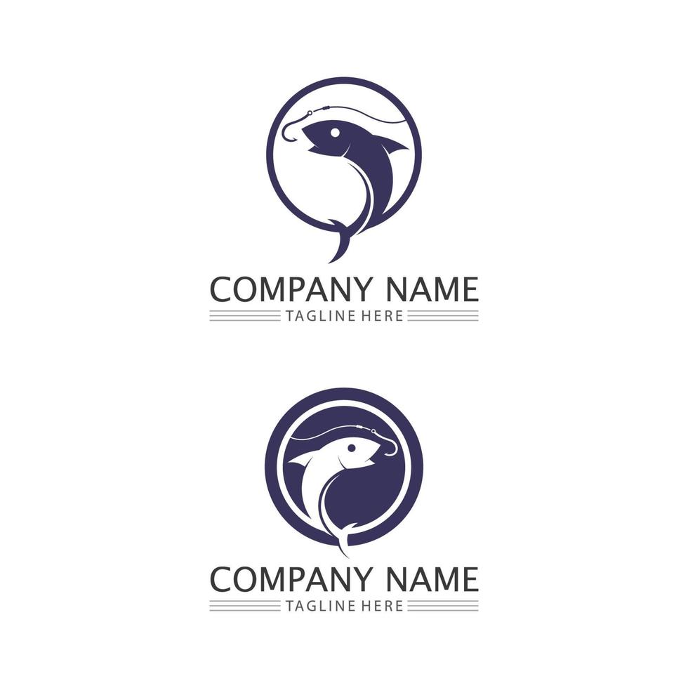 plantilla de logotipo de pez pez arowana pez beta y animal acuático vector