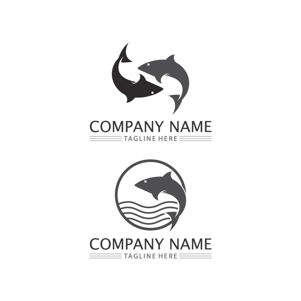 Fish logo template arowana fish beta fish and aquatic animal vector