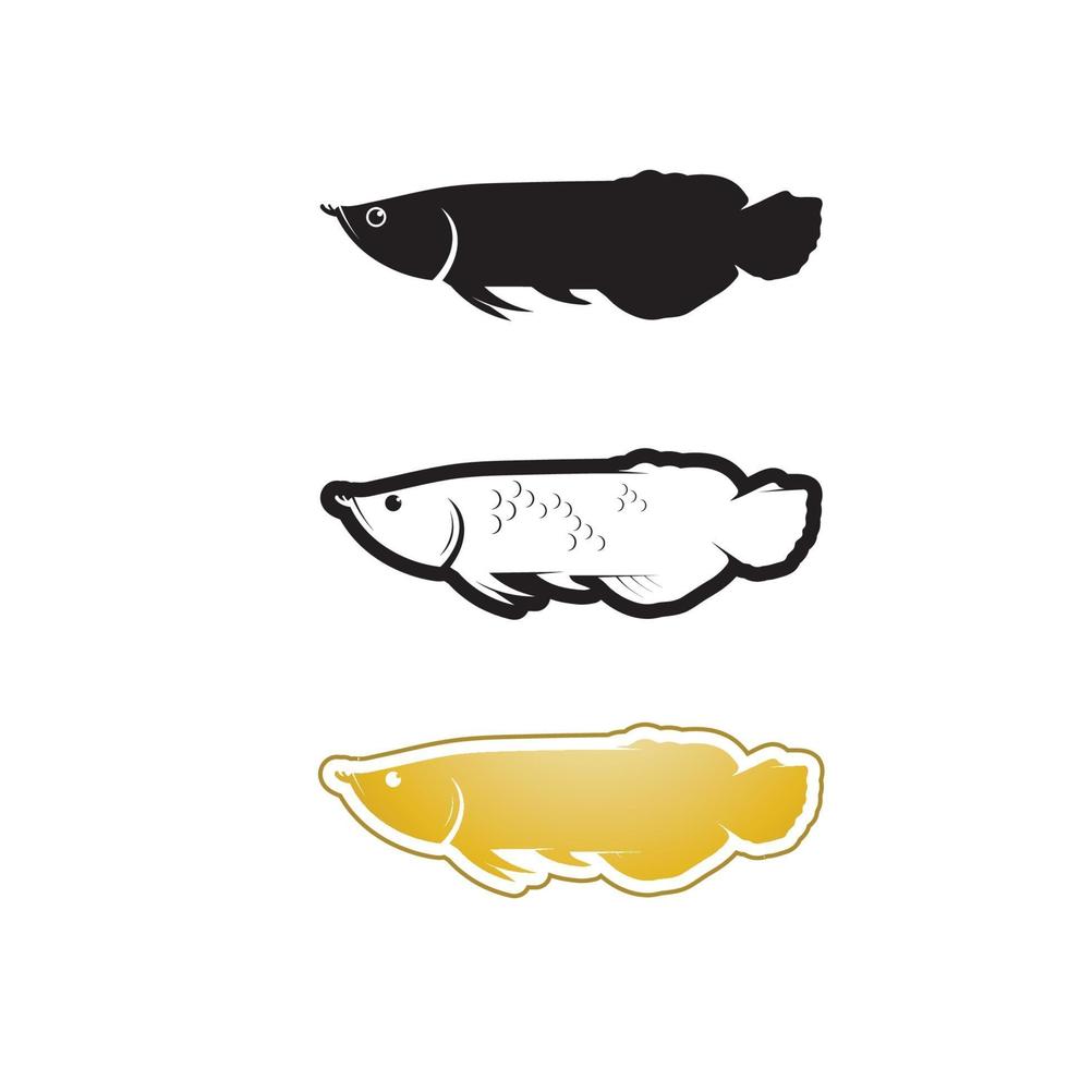 Fish logo template arowana fish beta fish and aquatic animal vector
