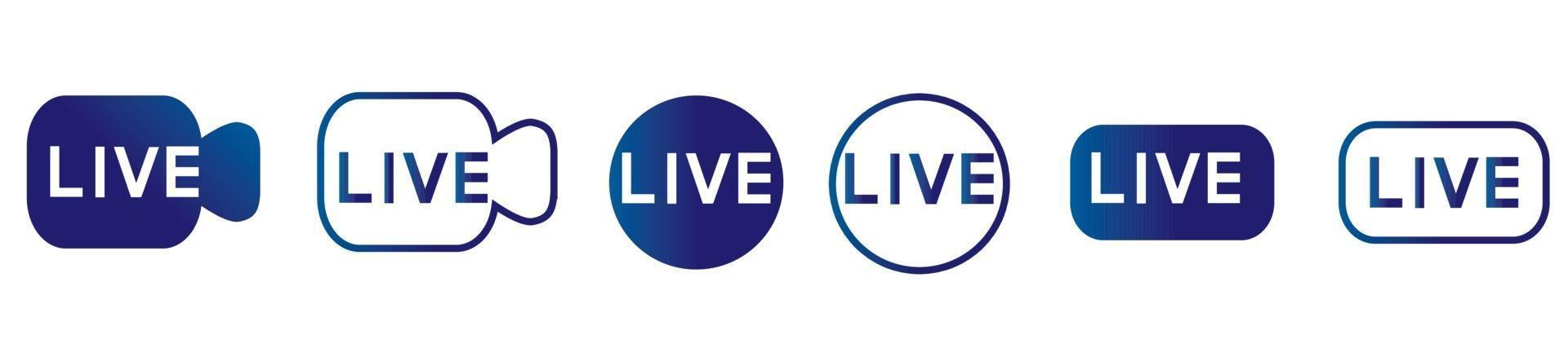 Live streaming icons set. Live video broadcasting symbols. vector