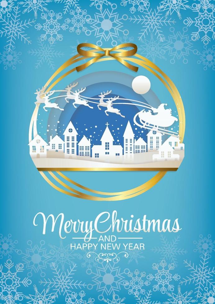 merry christmas art card background vector